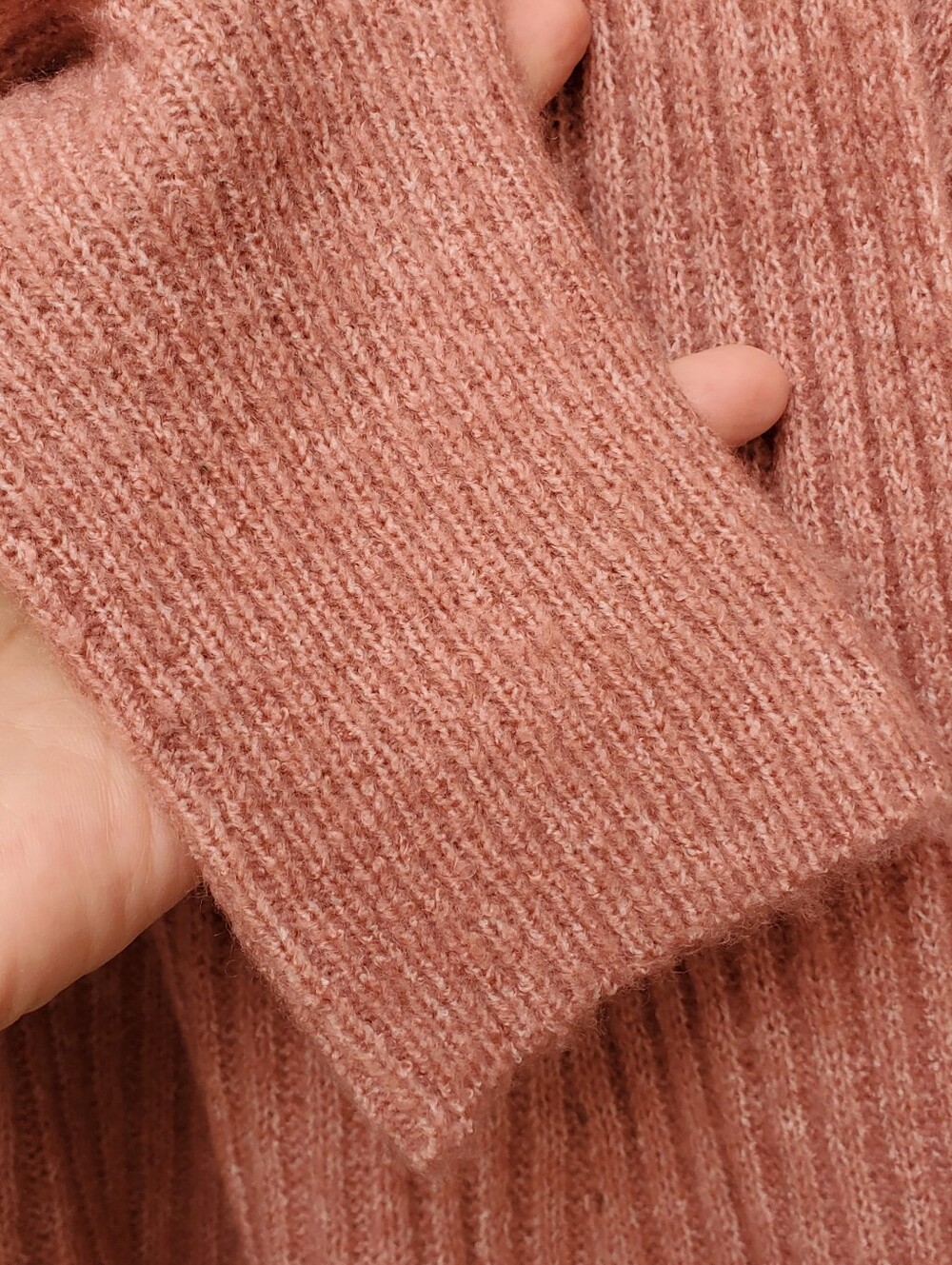 Max Studio Pink Mauve Ribbed Wrap Knit Sweater Size Large New - Picture 6 of 9